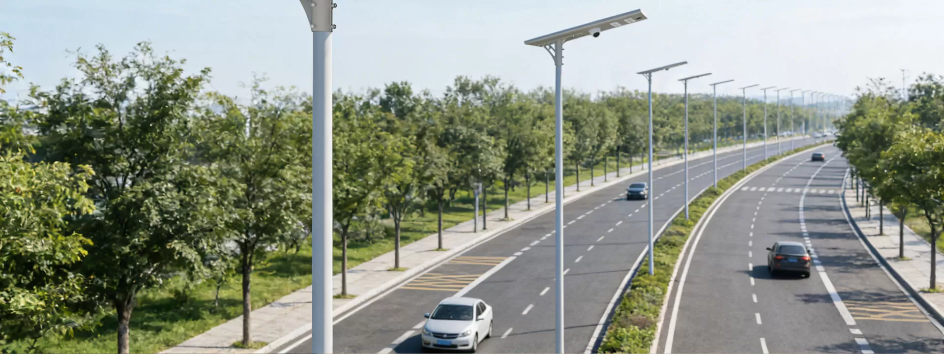 Application du produit du réverbère solaire tout-en-un avec vidéosurveillance