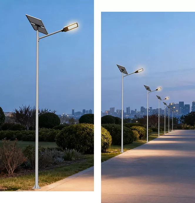 Réverbères solaires: conception intégrée vs split