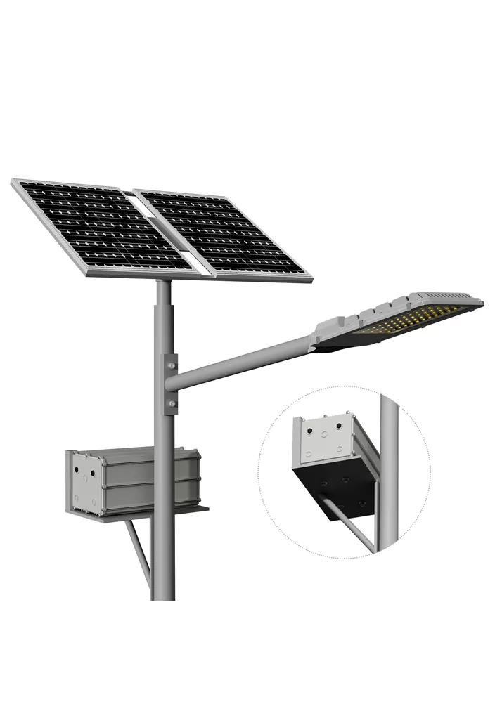 Réverbère solaire avec batterie Gel