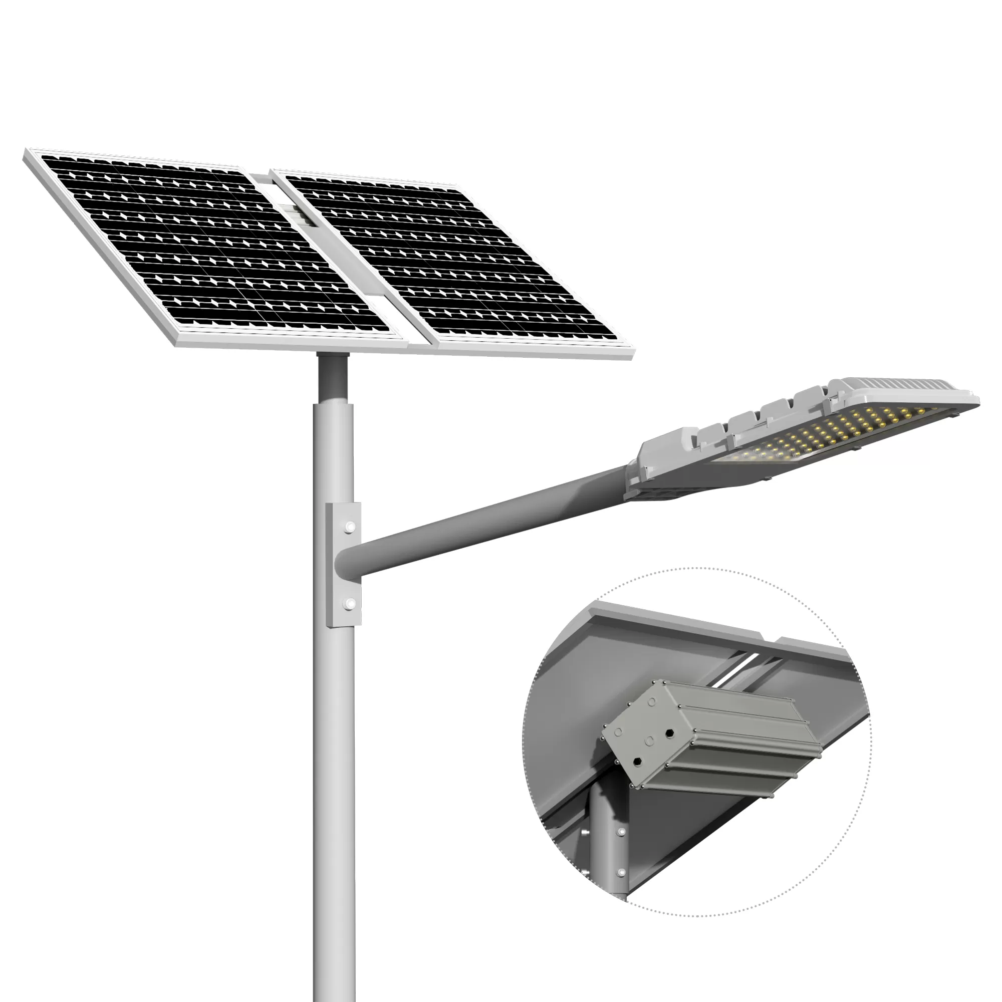 Réverbère solaire fendue