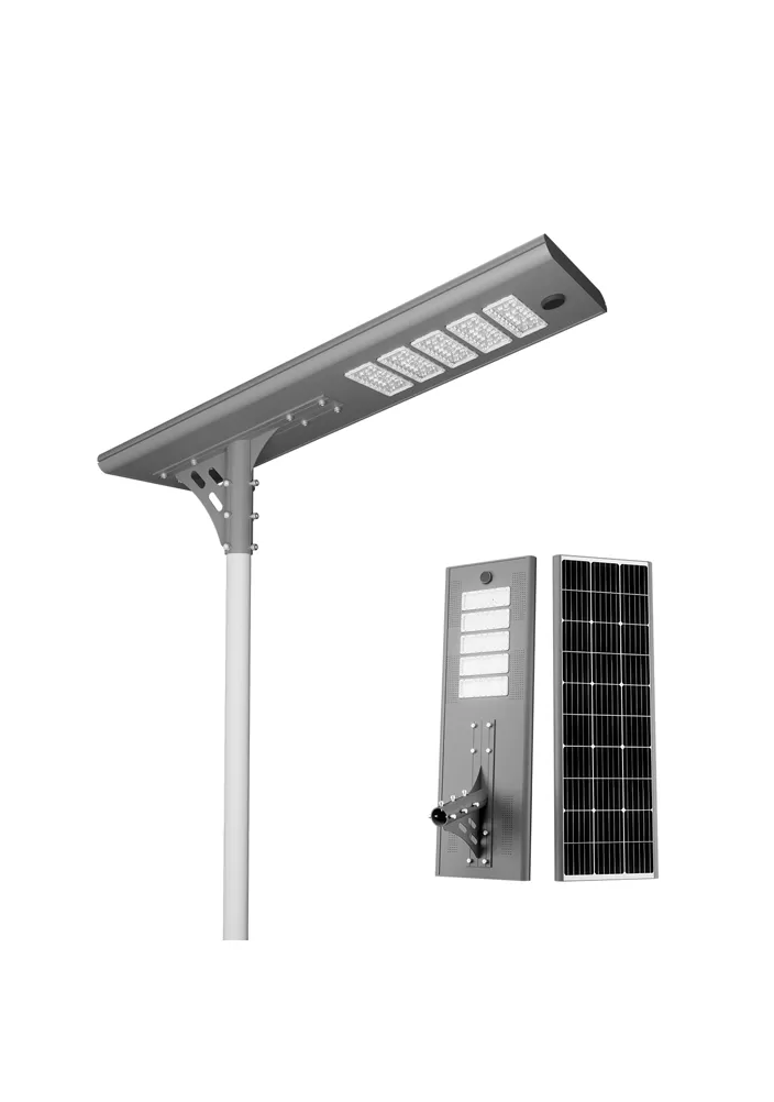 Éclairage public solaire avec télécommande