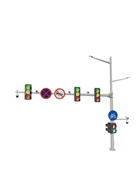 Pôle de réverbère avec signal lumineux